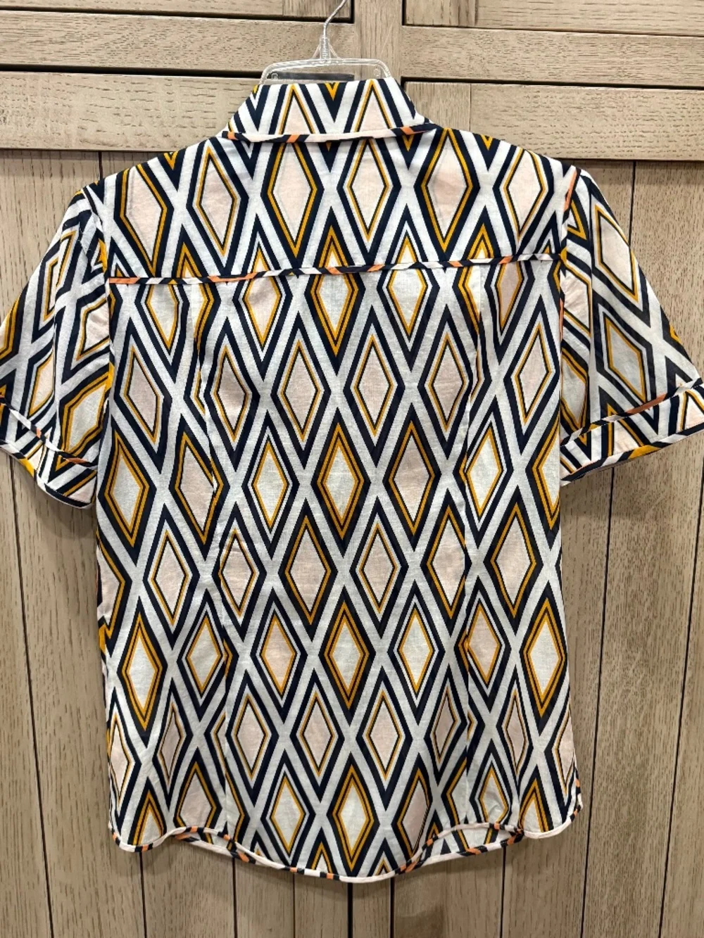 Tory Burch Short Sleeve Button Up Blouse, Size 4